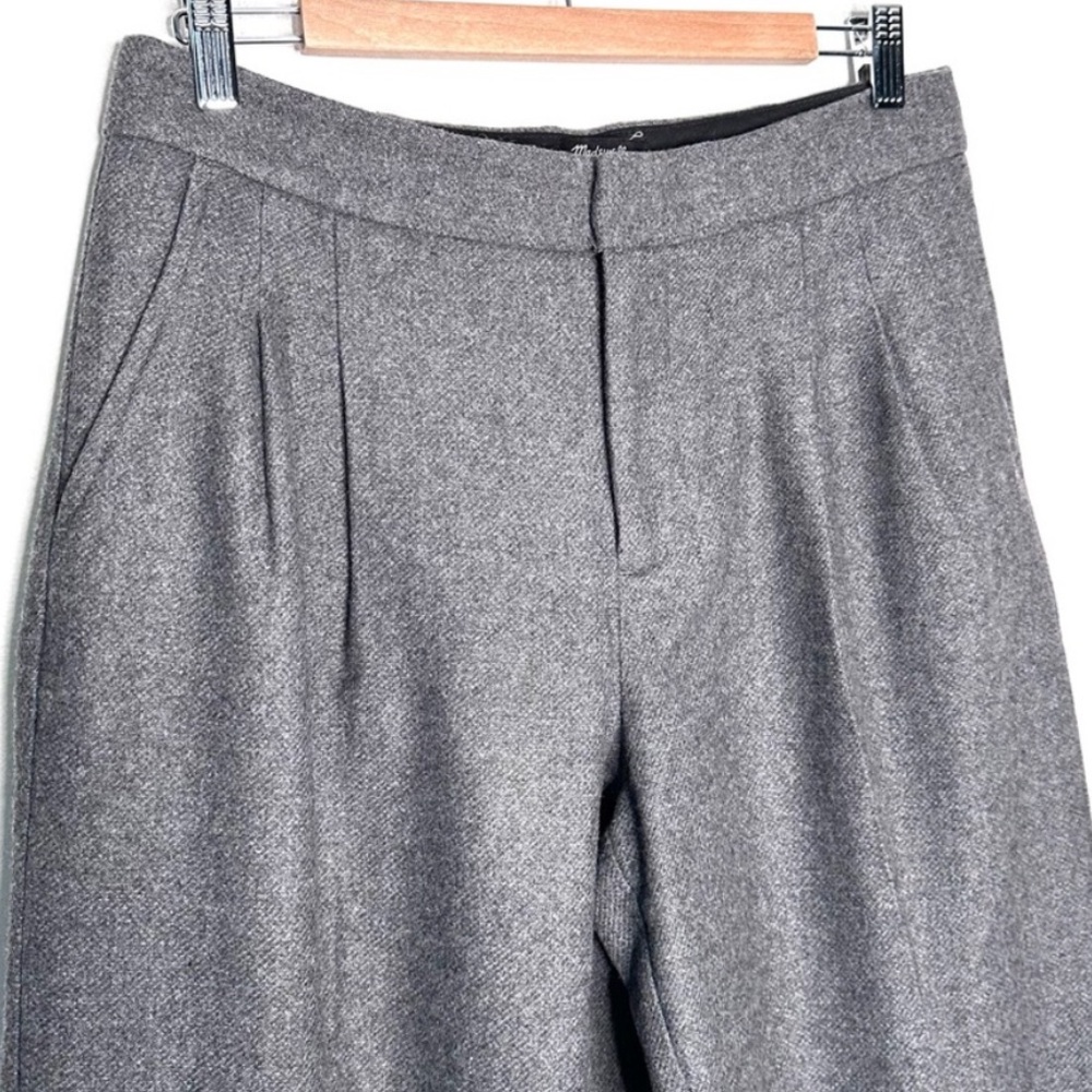 NWOT Madewell The Harlow Low-Slung Wool Wide-Leg Pant Mid Gray Melange Size 6 - Picture 7 of 13